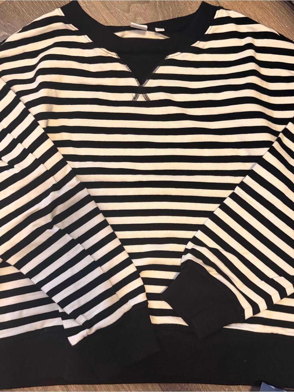Aritzia Black & White Striped Pullover Sweatshirt
